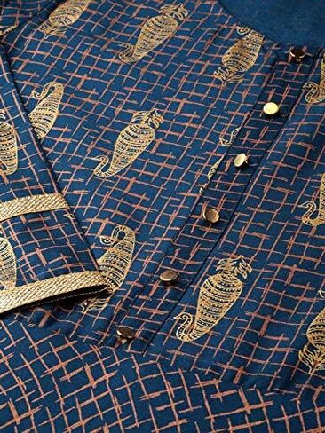 كورتا أناركالي للسيدات من Yash Gallery مطبوع عليها نحاس وذهبي لعيد الأم in Kuwait