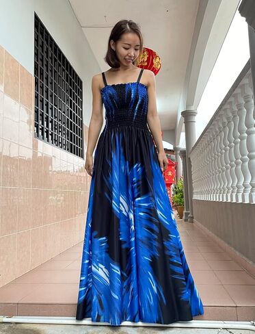 Maxi Dress Women Plus Size Floral Full Length Casual Summer Hawaiian Sundress in Saudi Arabia