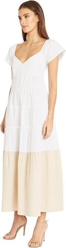 Donna Morgan Women's Colorblock Midi Tiered Trapeze Dress in Saudi Arabia