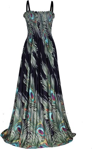 Maxi Dress Women Plus Size Floral Full Length Casual Summer Hawaiian Sundress in Saudi Arabia