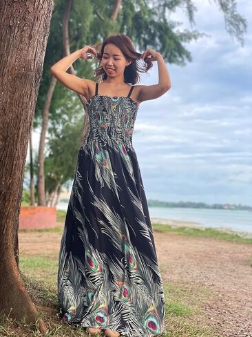Maxi Dress Women Plus Size Floral Full Length Casual Summer Hawaiian Sundress in Saudi Arabia