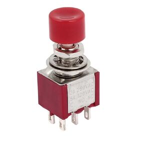 uxcell Red 6 Pin DPST 2NO 2NC زر الضغط لحظة التبديل AC 120V 5A 250V 2A in Saudi Arabia