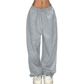 WDIRARA Women's Elastic Waist Sweatpants Sporty Gym Athletic Joggers Baggy Lounge Pants with Pockets in Saudi Arabia