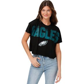 FOCO Women's NFL Team Logo Ladies Fashion Wordmark Crop Top Shirt in Saudi Arabia