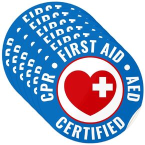 CPR معتمد ، الإسعافات الأولية ، ملصق القبعة الصلبة ، (6 حزمة) 2x2 بوصة ، صائق القبعة الصلبة ، التي صنعت في الولايات المتحدة الأمريكية بواسطة Sigo Signs in Kuwait