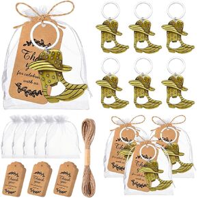 VZCBZC 30Set Cowboy Boot Bottle Opener Keychains Baby Shower Return Favors for Guests, Western Bottle Opener Souvenirs for Wedding Birthday Quinceanera Party Favors (Gold) in Kuwait