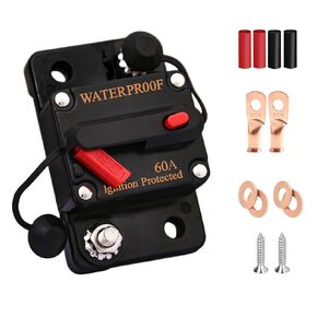60 أمبير قاطع الدائرة مع 6 AWG 1/4 "محطة حلقة لقوارب التصيد القوارب Marine Marine ATV مركبات مركبات ستيريو الصوت البطارية الإلكترونية in Kuwait