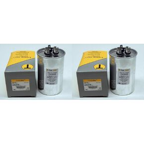 Generic 2 Pack Titan Pro TRCFD505 50/5 MFD 50 + 5 HVAC Round Dual Motor Run Capacitor 50/5 MFD/UF440/370 Volts for Central AIR CONDITIONERS A/C Packard in Kuwait