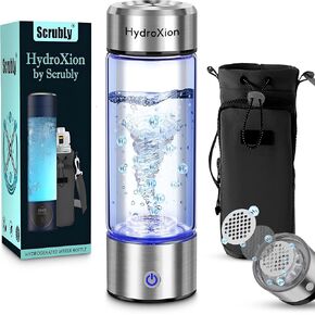 HydroXion Hydrogen Water Bottle – Rechargeable Ionizer Machine with SPE/PEM Technology 1600ppb – Hydrogen Water Bottle Generator – Portable Hydrogenated Travel Bottle – Includes Cover in Saudi Arabia