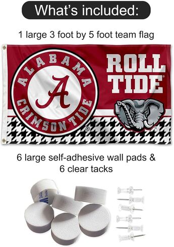 أعلام الكلية و Banners Co. Alabama Crimson Tide Speld Logo Banner و Tapestry Wall Tack Pads in Saudi Arabia