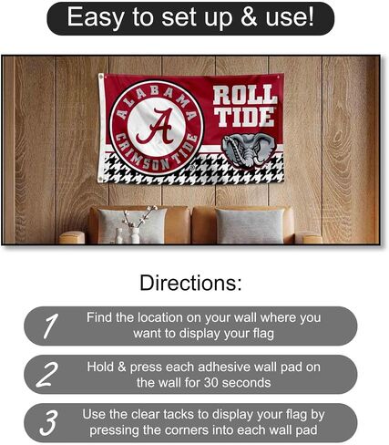 أعلام الكلية و Banners Co. Alabama Crimson Tide Speld Logo Banner و Tapestry Wall Tack Pads in Saudi Arabia