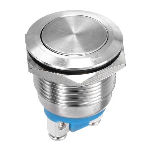 DMiotech 2Pcs 7/8 Inch Stainless Steel Momentary Push Button Switch Flat Head 250V Silver Shell with Screw Foot 1NO for Car Boat Systems Custom Setups in Saudi Arabia