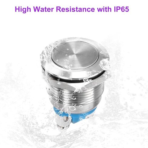 DMiotech 2Pcs 7/8 Inch Stainless Steel Momentary Push Button Switch Flat Head 250V Silver Shell with Screw Foot 1NO for Car Boat Systems Custom Setups in Saudi Arabia