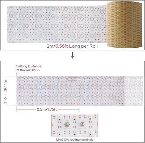 أوراق LED كبيرة المدرجة في UL للإضاءة الخلفية كونترتوب ، 78.7in × 9.45 بوصة مرنة 24V LED LED ورقة قابلة للضوء قابلة للخلاف-رقيقة IP20 غير مقاومة للاتحاد مع حزمة الملحقات (3000K ، 6.56 قدم IP20) in Saudi Arabia