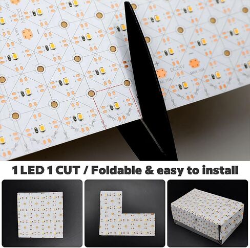 أوراق LED كبيرة المدرجة في UL للإضاءة الخلفية كونترتوب ، 78.7in × 9.45 بوصة مرنة 24V LED LED ورقة قابلة للضوء قابلة للخلاف-رقيقة IP20 غير مقاومة للاتحاد مع حزمة الملحقات (3000K ، 6.56 قدم IP20) in Saudi Arabia