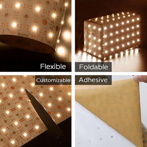 أوراق LED كبيرة المدرجة في UL للإضاءة الخلفية كونترتوب ، 78.7in × 9.45 بوصة مرنة 24V LED LED ورقة قابلة للضوء قابلة للخلاف-رقيقة IP20 غير مقاومة للاتحاد مع حزمة الملحقات (3000K ، 6.56 قدم IP20) in Saudi Arabia