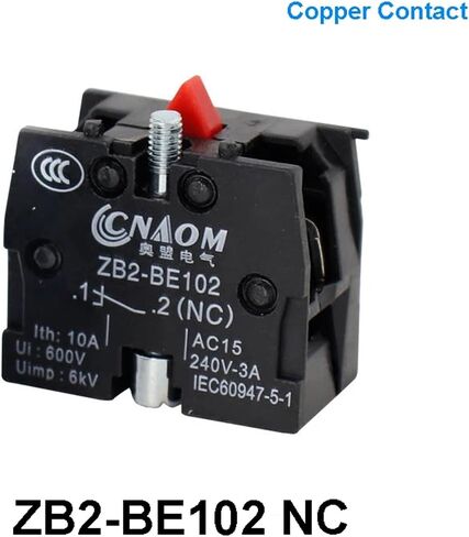 XB2 Push Button Switch Contact Block ZB2-BE101 ZB2-BE102 Normally Open Normally Close Silver/Copper Contact Available 10A(ZB2-BE101) in Saudi Arabia