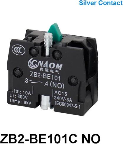 XB2 Push Button Switch Contact Block ZB2-BE101 ZB2-BE102 Normally Open Normally Close Silver/Copper Contact Available 10A(ZB2-BE101) in Saudi Arabia