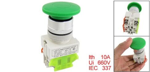 UXCELL A10090400UX0251 AC 660V 10A 40 MM GREEN MOSSHROOM BUNTIN in Saudi Arabia