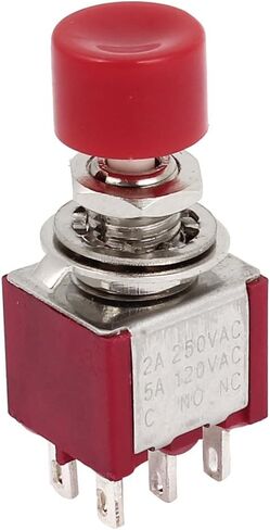 uxcell Red 6 Pin DPST 2NO 2NC Momentary Push Button Switch AC 120V 5A 250V 2A in Saudi Arabia