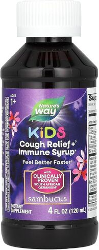 Melissa & Doug Sambucus Relief Kid's Cough Syrup with Elderberry, Vitamin C, Zinc, and South African Geranium, 8 Fl. Oz in Saudi Arabia