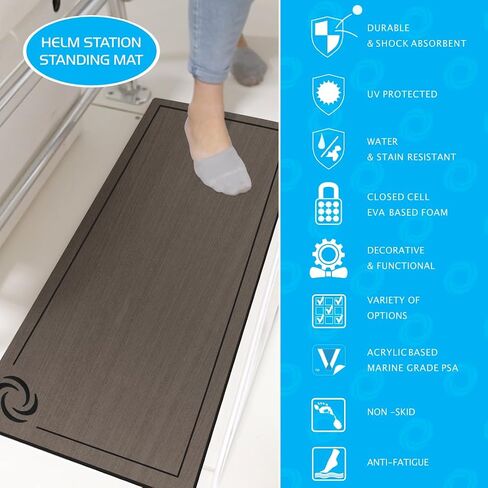 Helm Station Pad - 14 x 34 Boat Flooring Mat - 13mm Thick, Non-Skid EVA Foam Center Console Standing Deck Mat with Adhesive Backing in Saudi Arabia