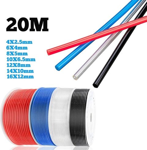20 meters Pneumatic Tube Air Tubing Component Pneumatic Air Hose 4mm 6mm 8mm 10mm 12mm PU Pipe Compressor air hose Air Line (Color : Black, Size : 14x10mm) in Saudi Arabia