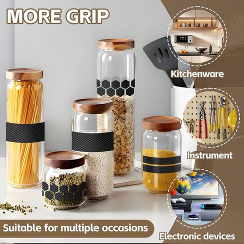 Rubber Grip Tape Kit, Durable Non-Slip Tape with 92 Customizable Pre-Cut Strips, Ideal for Increasing Friction and Comfortable on Phones, Cups, Tool Handles, and Game Controllers.(2Pack, Black) in Saudi Arabia