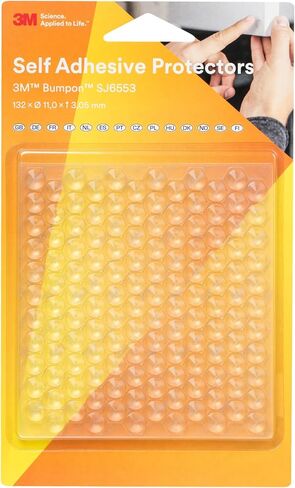 3M SJ6553 Bumpon Blister Pack, Quiet Clear 0.433" Wide x Long, 0.120" in Saudi Arabia