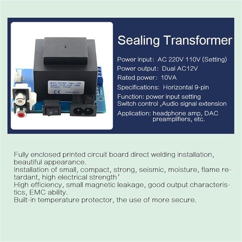 Dual ac 12v Transformer 10VA Sealing Square EI Transformer 110V 220V in Optional for preamplifer Headphone amps DAC in Saudi Arabia