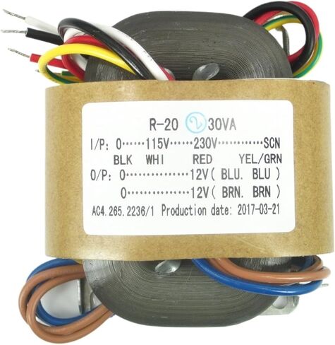 R Bull 30W Dual 12V Primary 115-230V R Type Power Transformer 12V × 2 Audio Transformer Copper Wire in Saudi Arabia