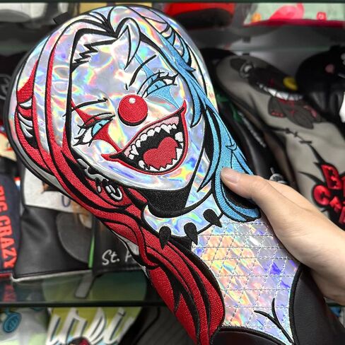 Big Crazy Driver Headcover ، غطاء مضرب ، أغلفة رأس الجولف ، غلاف Putter Cover Magnetic مع بطانة ناعمة ، مقاوم للسائق مضحكة ، أغطية نادي للجولف ، فريدة من نوعها جوكر غولف غولف. in Kuwait