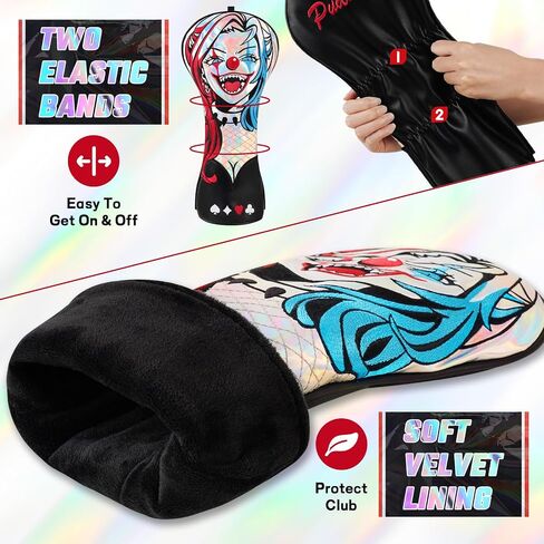 Big Crazy Driver Headcover ، غطاء مضرب ، أغلفة رأس الجولف ، غلاف Putter Cover Magnetic مع بطانة ناعمة ، مقاوم للسائق مضحكة ، أغطية نادي للجولف ، فريدة من نوعها جوكر غولف غولف. in Kuwait