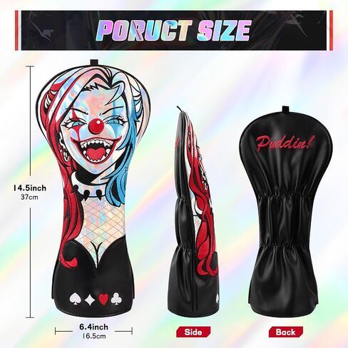 Big Crazy Driver Headcover ، غطاء مضرب ، أغلفة رأس الجولف ، غلاف Putter Cover Magnetic مع بطانة ناعمة ، مقاوم للسائق مضحكة ، أغطية نادي للجولف ، فريدة من نوعها جوكر غولف غولف. in Kuwait