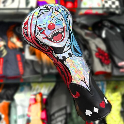 Big Crazy Driver Headcover ، غطاء مضرب ، أغلفة رأس الجولف ، غلاف Putter Cover Magnetic مع بطانة ناعمة ، مقاوم للسائق مضحكة ، أغطية نادي للجولف ، فريدة من نوعها جوكر غولف غولف. in Kuwait