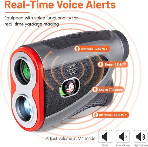 Golf Rangefinder with Slope - 1200 Yards Laser Range Finder with Flag Pole Locking Vibration and 7X Magnification, Rechargeable Rangefinders with Magnet Stripe, Premium Textured Faux Leather in Saudi Arabia