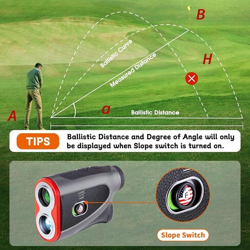 Golf Rangefinder with Slope - 1200 Yards Laser Range Finder with Flag Pole Locking Vibration and 7X Magnification, Rechargeable Rangefinders with Magnet Stripe, Premium Textured Faux Leather in Saudi Arabia