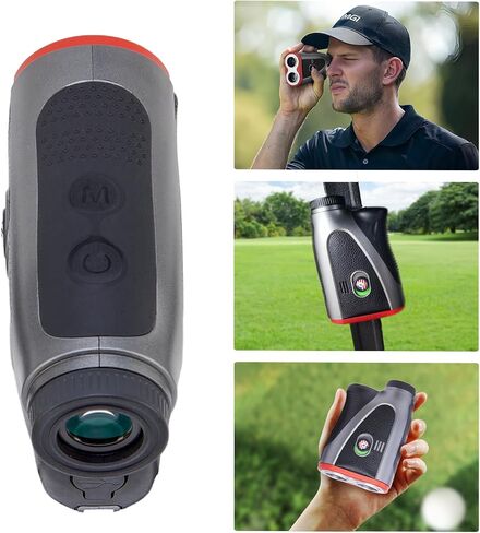 Golf Rangefinder with Slope - 1200 Yards Laser Range Finder with Flag Pole Locking Vibration and 7X Magnification, Rechargeable Rangefinders with Magnet Stripe, Premium Textured Faux Leather in Saudi Arabia