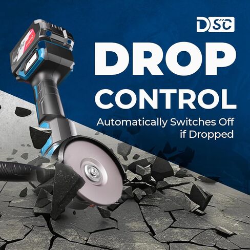Dong Cheng Cordless Angle Grinder 20V 4-1/2 inch, 9000RPM with Variable Speed, Slide Switch, DSC Protection for Cutting, Grinding, Polishing, Included 6 Discs & 4.0Ah Battery Charger Kit in Kuwait