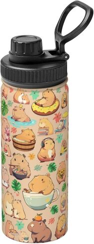 Capybara Gifts Tumbler Water Bottle 18 Oz Stainless Steel Vacuum Insulated Bottle Leak Proof Cup For Hot Or Cold Drinks in Saudi Arabia