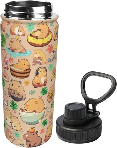 Capybara Gifts Tumbler Water Bottle 18 Oz Stainless Steel Vacuum Insulated Bottle Leak Proof Cup For Hot Or Cold Drinks in Saudi Arabia