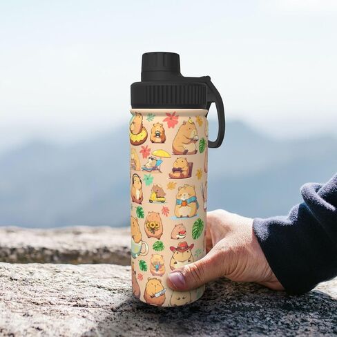 Capybara Gifts Tumbler Water Bottle 18 Oz Stainless Steel Vacuum Insulated Bottle Leak Proof Cup For Hot Or Cold Drinks in Saudi Arabia