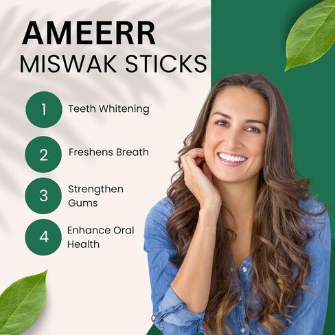 Miswak عصا للأسنان العضوية | طقم تبييض فرشاة الأسنان | جودة مميزة مياك | Siwak عصا الأسنان | مضغ طبيعي العصي للبشر | مع حامل القلم in Kuwait