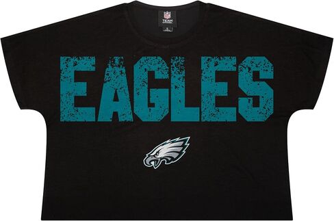 FOCO Women's NFL Team Logo Ladies Fashion Distressed Wordmark Crop Top Shirt in Saudi Arabia