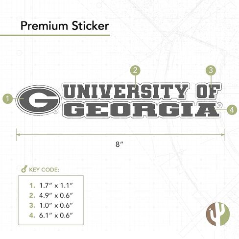 Desert Cactus University of Georgia Sticker Bulldogs UGA Dawgs name logo Vinyl Secal Laptop Botto Car Scrapbook (8 inst sticker) in Saudi Arabia