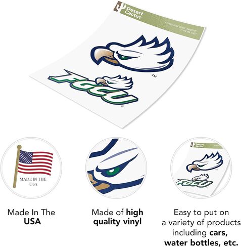Desert Cactus Florida Gulf Coast University Eagles Sticker Vinyl Decal Laptop Water Bottle Car Scrapbook (4 Inch Set V1) in Saudi Arabia