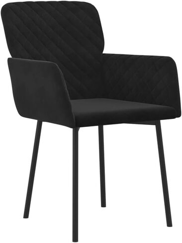 Dining Chair Set of 2 Black Velvet (100% Polyester), Metal, plywood11,6KG in Saudi Arabia
