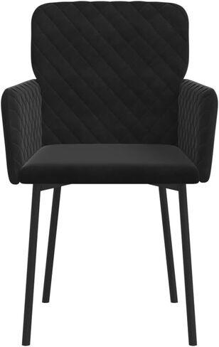 Dining Chair Set of 2 Black Velvet (100% Polyester), Metal, plywood11,6KG in Saudi Arabia
