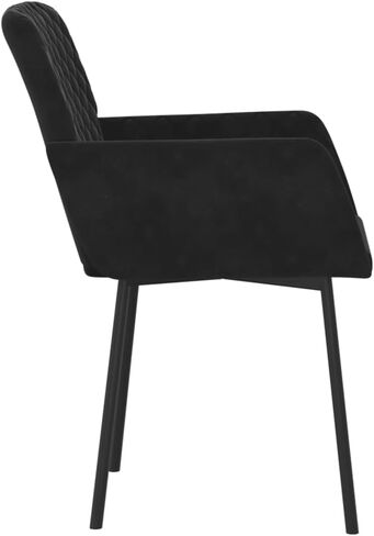 Dining Chair Set of 2 Black Velvet (100% Polyester), Metal, plywood11,6KG in Saudi Arabia