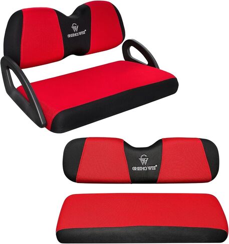 يغطي مقعد عربة الجولف 4 أجهزة كمبيوتر أمامية وخلفية مجموعات لمجموعات Ezgo Txt RXV و Club Car DS 2000 و Up Standard Peat Cushion ، استبدال التبريد القابل للتنفس لا حاجة إلى دباسة (Red & Black) in Kuwait